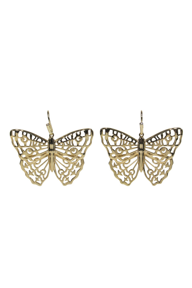 Current Boutique-Kendra Scott - Gold Butterfly Dangle Earrings
