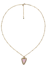 Current Boutique-Kendra Scott - Gold Chain "Ansley" Necklace w/ Iridescent Heart Pendant