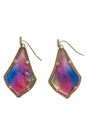 Current Boutique-Kendra Scott - Gold & Multicolor Iridescent Dangle Earrings