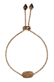 Current Boutique-Kendra Scott - Rose Gold Adjustable “Elaina” Chain Bracelet w/ Sparkly Stone