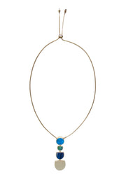 Current Boutique-Kendra Scott - Turquoise & Blue Gold ‘Luna’ Pendant Necklace