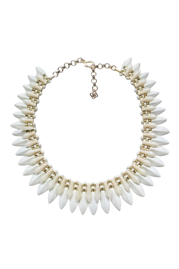 Oval Chinoiserie Focal Bead & Pearl Statement Necklace | Designs by Laurel  Leigh