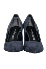 Current Boutique-Kennel & Schmenger - Midnight Blue Suede Pointed Toe Heels Sz 5.5