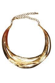Current Boutique-Kenneth Lane - Gold Layered Collar Choker Necklace