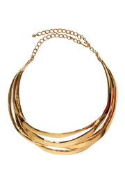 Current Boutique-Kenneth Lane - Gold Layered Collar Choker Necklace
