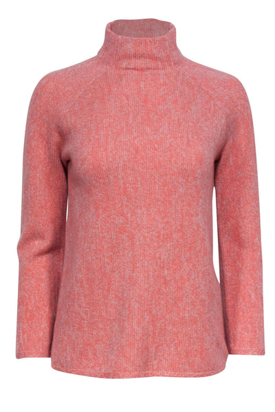 Current Boutique-Kinross Cashmere - Pink Marbled Mock Neck Cashmere Sweater Sz S