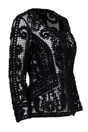 Current Boutique-Kobi Halperin - Black Crochet Clasped Jacket Sz S