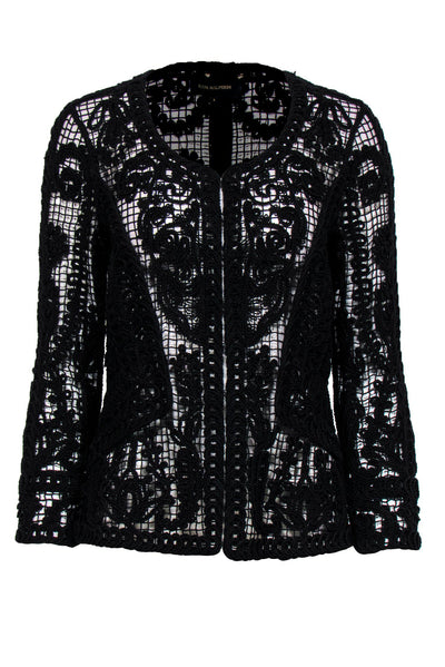Current Boutique-Kobi Halperin - Black Crochet Clasped Jacket Sz S