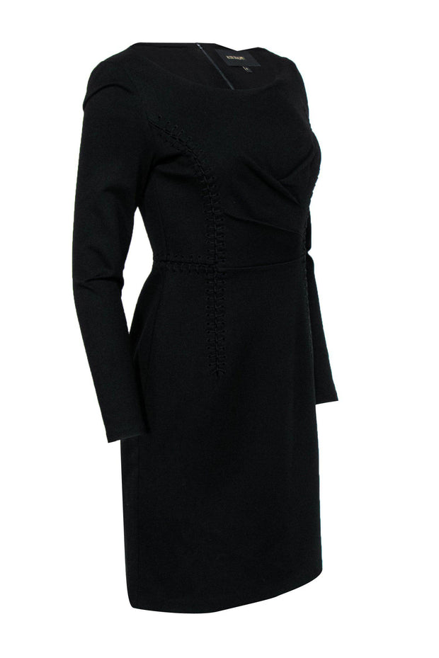 Current Boutique-Kobi Halperin - Black Lace-Up Front Sheath Dress Sz 8