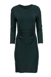 Current Boutique-Kobi Halperin - Dark Green Ruched Sheath Dress Sz 8