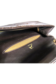Current Boutique-Koret - Vintage Brown Patent Snakeskin Flap Crossbody