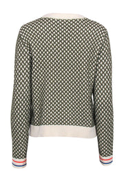 Current Boutique-Kule - Olive & Cream Double Knit Sweater Sz M