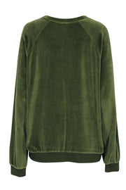 Current Boutique-Kule - Olive Velvet Cotton Blend Sweatshirt Sz XL