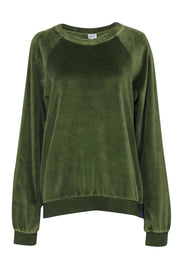Current Boutique-Kule - Olive Velvet Cotton Blend Sweatshirt Sz XL