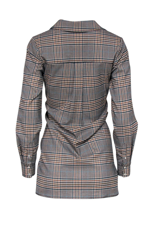 Current Boutique-L'Academie - Brown Plaid Western-Style Shirtdress Sz XXS