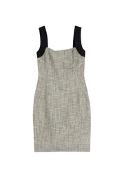Current Boutique-L'Agence - Beige Tweed Dress w/ Faux Leather Straps Sz 2