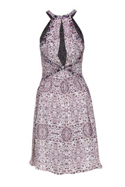 Current Boutique-L'Agence - Ivory Halter Neck Printed Dress Sz 0
