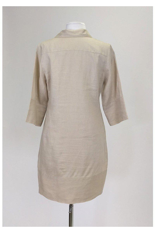 Current Boutique-L'Agence - Tan Linen Dress w/ Lace-Up Neckline Sz S