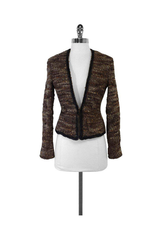 Current Boutique-L'Agence - Taupe Wool Blend Tweed Jacket Sz 2