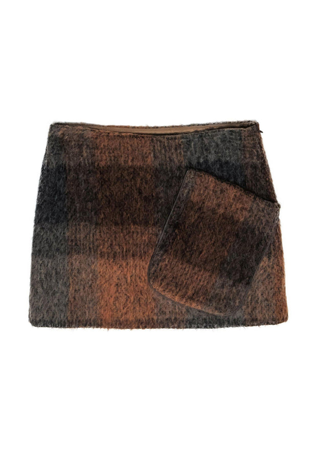 Current Boutique-L.A.M.B. - Orange & Brown Marbled Fuzzy Skirt w/ Large Pocket Sz 6