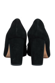 Current Boutique-L.K. Bennett - Black Suede Loafer-Style Block Heel Pumps Sz 7.5