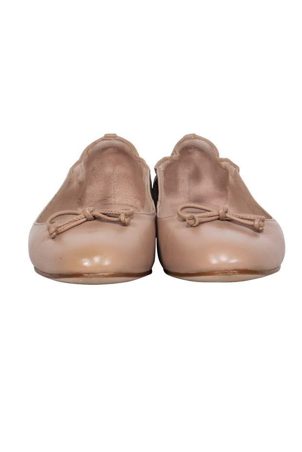 Current Boutique-L.K. Bennett - Nude Nappa Leather Ballet Flats w/ Bows Sz 6.5