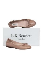 Current Boutique-L.K. Bennett - Nude Nappa Leather Ballet Flats w/ Bows Sz 6.5