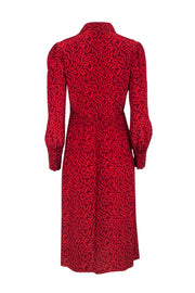 Current Boutique-L.K. Bennett - Red Printed Long Sleeve Silk Midi Dress Sz 6