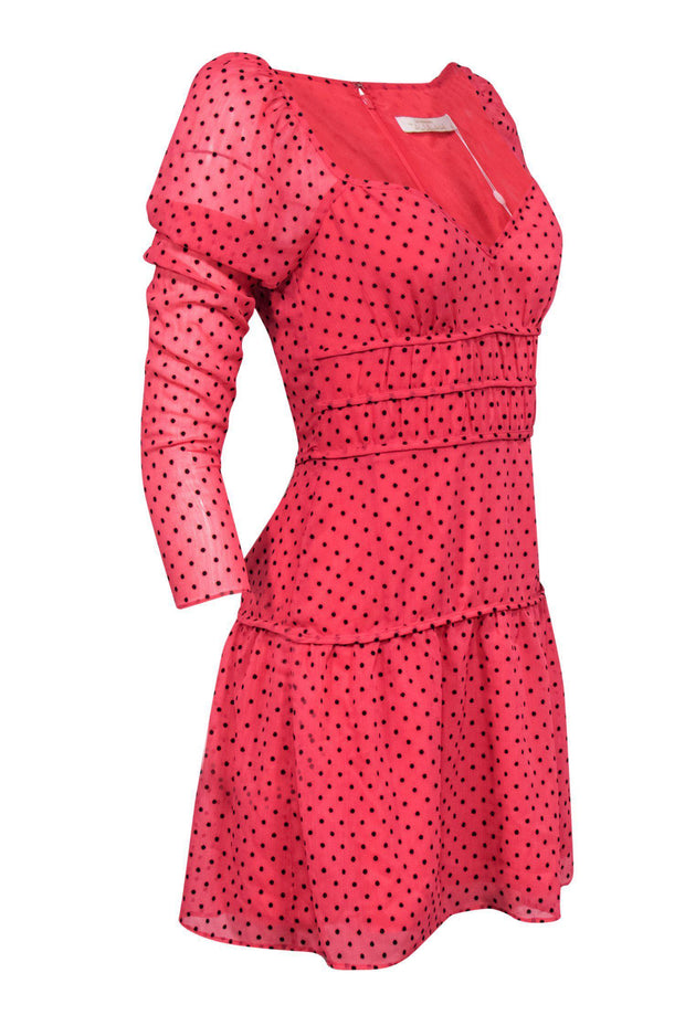 Current Boutique-La Maison Talulah - Hot Pink Polka Dot Fit & Flare Dress Sz S