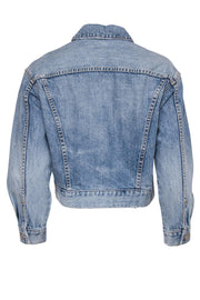 Current Boutique-La Vie Rebecca Taylor - Light Wash Cropped Button-Up Denim Jacket Sz S