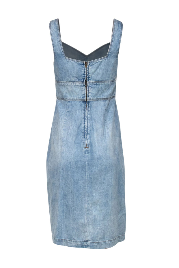 Current Boutique-La Vie Rebecca Taylor - Medium Wash Denim Sleeveless Button-Up Midi Dress Sz S