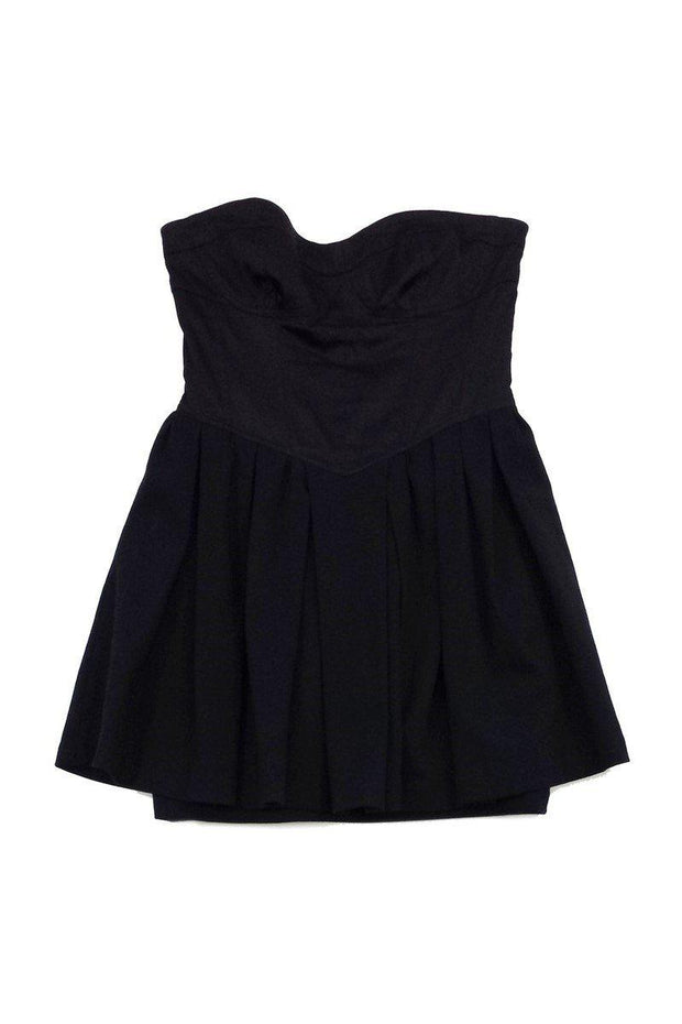 Current Boutique-LaROK - Black Cotton Strapless Dress Sz M