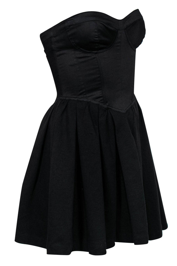 Current Boutique-LaROK - Black Strapless Corset-Style Fit & Flare Dress Sz XS