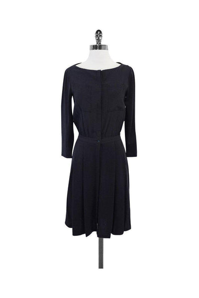 Current Boutique-Lacoste - Black Long Sleeve Button-Up Shirt Dress Sz 2