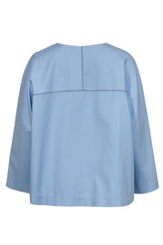 Current Boutique-Lafayette 148 - Baby Blue Asymmetrical Single Button Jacket Sz XL