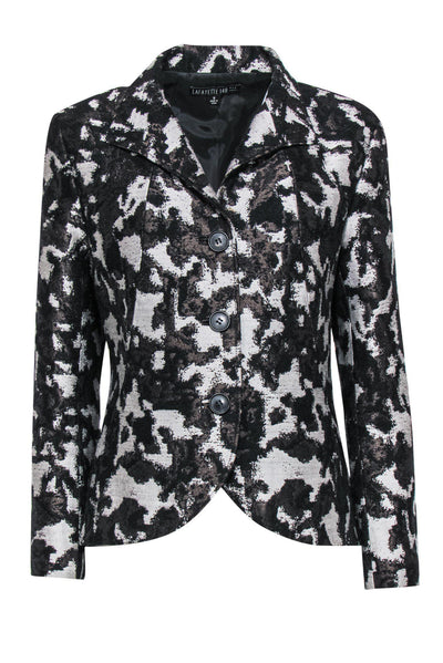 Current Boutique-Lafayette 148 - Black & Grey Leopard Print Jacket Sz 8