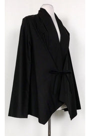 Current Boutique-Lafayette 148 - Black Oversized Tie Front Jacket Sz P