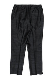 Current Boutique-Lafayette 148 - Black Silk Straight Leg Trousers Sz 6