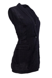 Current Boutique-Lafayette 148 - Black Tuxedo-Style Vest Sz S