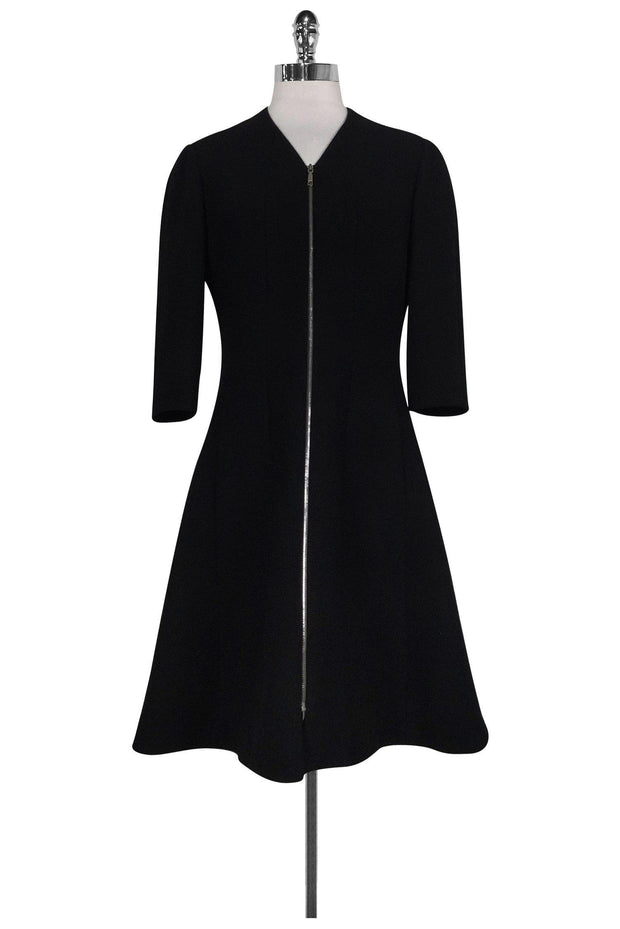 Current Boutique-Lafayette 148 - Black Wool Shift Dress Sz 4