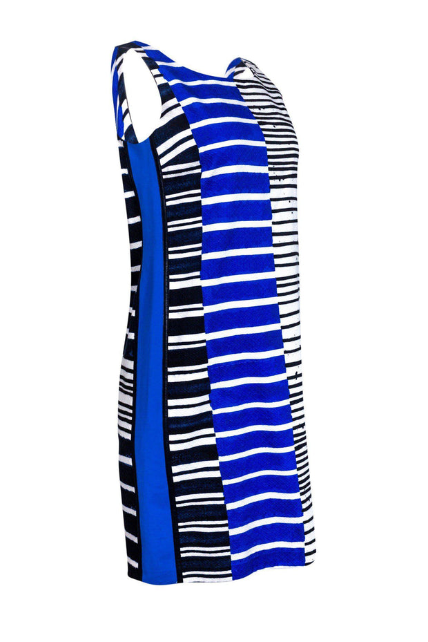 Current Boutique-Lafayette 148 - Blue & White Contrast Shift Dress Sz 6