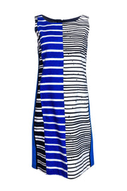 Current Boutique-Lafayette 148 - Blue & White Contrast Shift Dress Sz 6