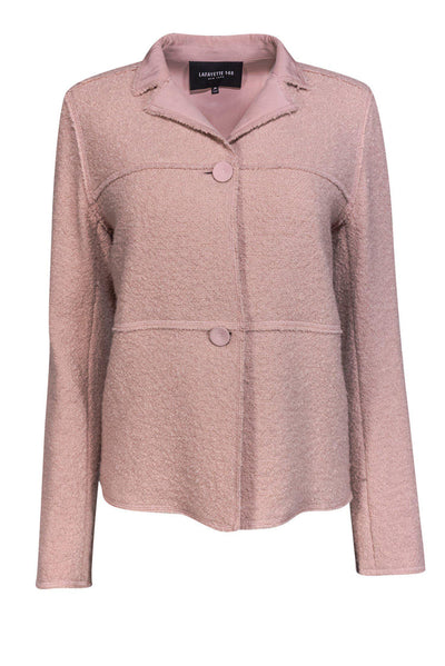 Current Boutique-Lafayette 148 - Blush Pink Teddy Wool Jacket Sz M