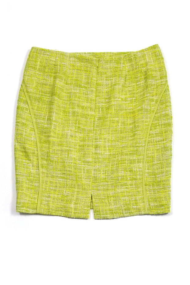 Current Boutique-Lafayette 148 - Bright Green Tweed Skirt Sz 12