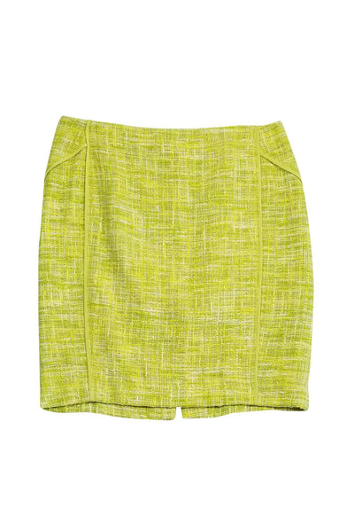 Current Boutique-Lafayette 148 - Bright Green Tweed Skirt Sz 12