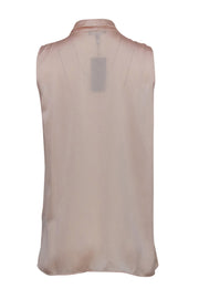 Current Boutique-Lafayette 148 - Champagne Pink Draped Front Sleeveless Blouse Sz M