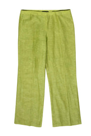 Current Boutique-Lafayette 148 - Chartreuse Linen Blend Wide Leg Trousers Sz 16