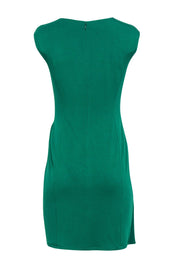 Current Boutique-Lafayette 148 - Green Draped Waist Sheath Dress Sz S