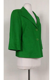 Current Boutique-Lafayette 148 - Green Linen Blazer Sz 4
