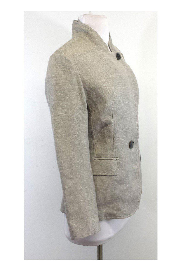 Current Boutique-Lafayette 148 - Grey Cotton & Hemp Jacket Sz 2